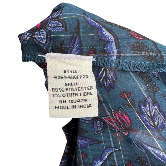 Caffe Marrakesh Floral Sheer Top Women's Size XL Business Casual Flowy - Picture 5 of 6